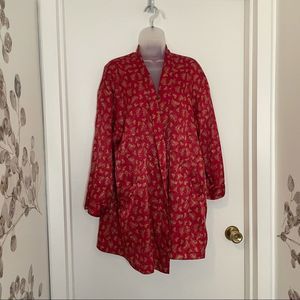 Vintage Victoria’s Secret Satin Feather Print Kimono Robe *no belt* Gold Label